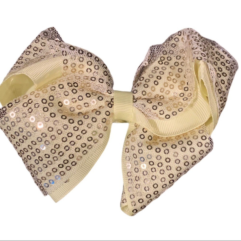 Yellow sequin hair bow